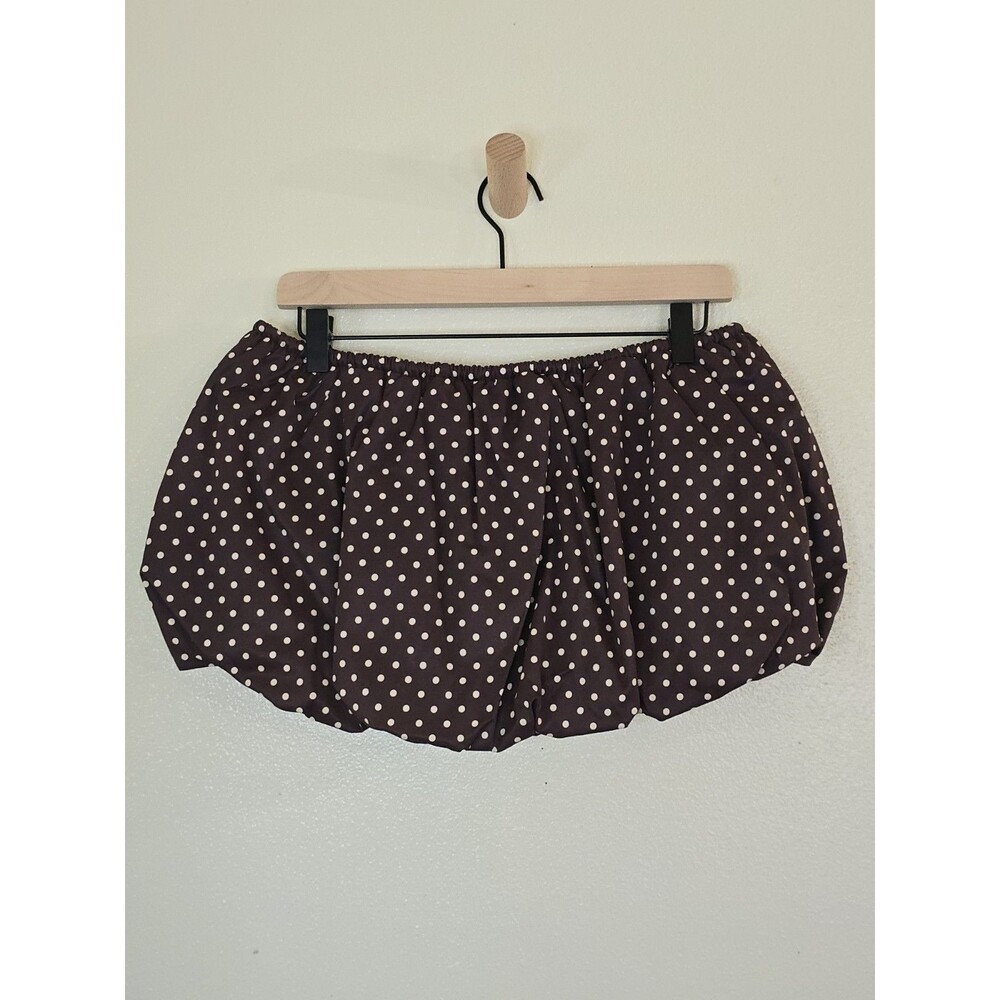 White Fox Runaway Heart Bubble Mini Skort Brown Polka Dot Size Medium - Picture 4 of 9